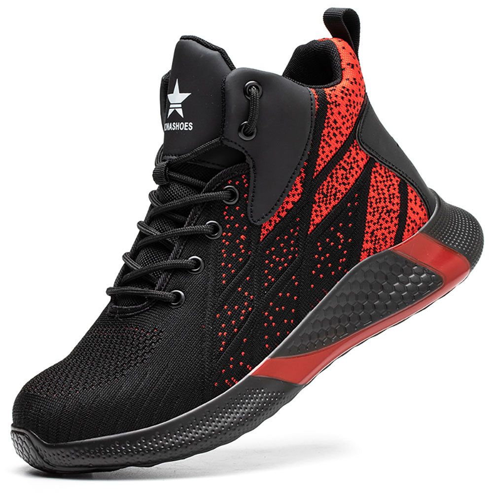 Red safety boots sales
